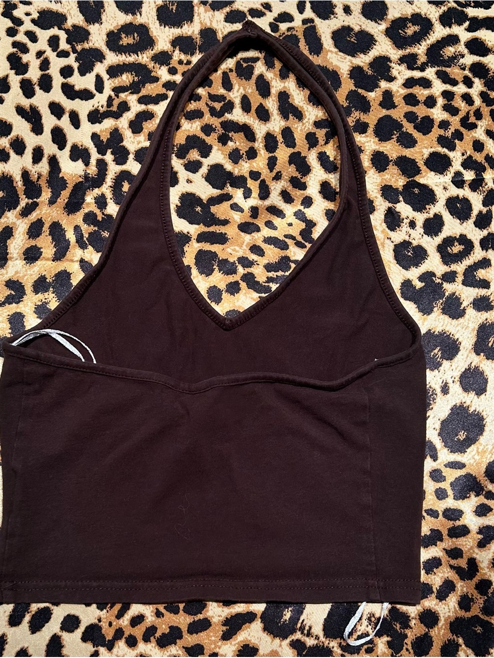 H&M Dark Brown Cropped Halter Top - Picture 3 of 6